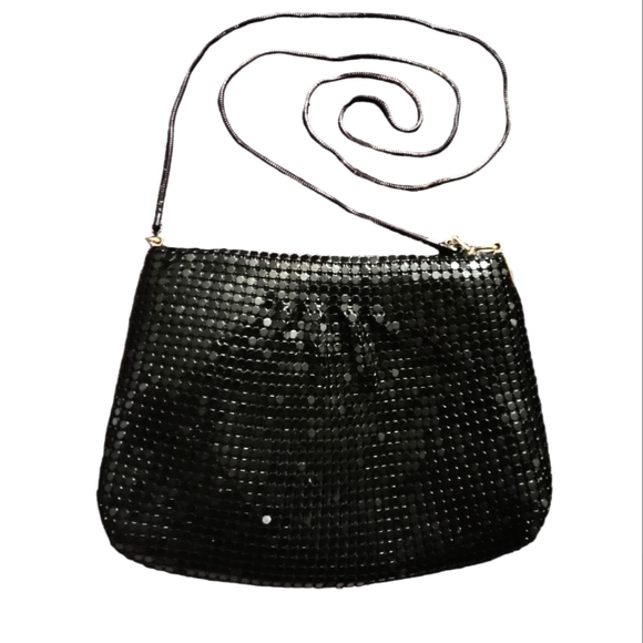 Vintage Black Metal Mesh Small shoulder Evening Purse - Picture 1 of 6